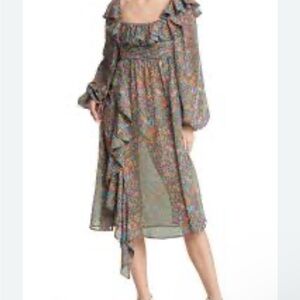 For Love and Lemons Ruffle Midi Dress